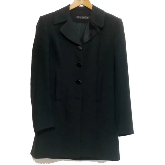 Tahari Tall 3 Button Black Blazer. - Picture 2 of 3
